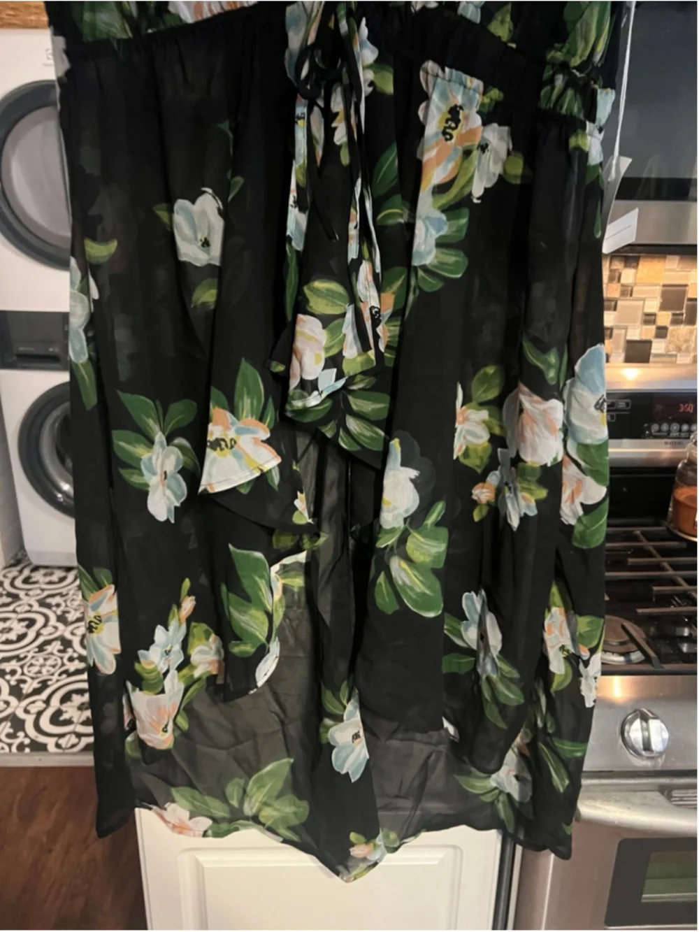 NWT Live 4 Truth Black Floral High Low Sheer Kimono Top Duster Coverup 3X